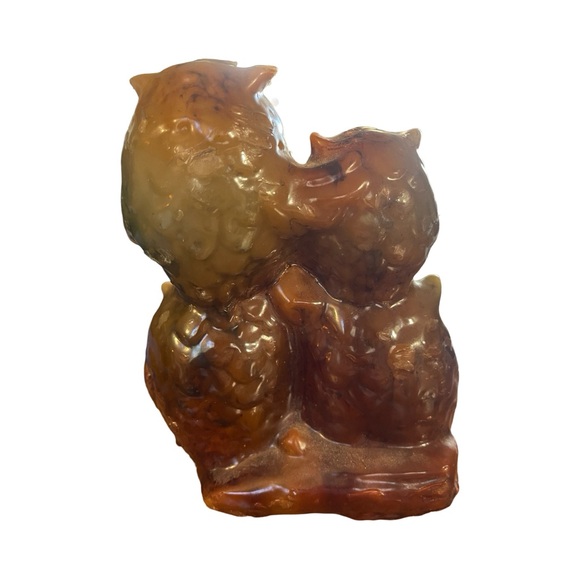 VTG Retro GROOVY 70s Avacodo/Orange Stacked Owl HALLOWEEN Wax Candle - Picture 5 of 9